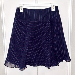 The Limited Navy Blue with Red Polka Dots Flowy Skirt Size XS